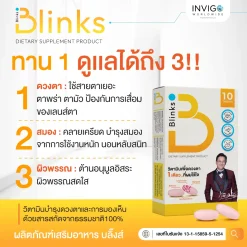Blinks บลิ๊งส์ อาหารเสริม วิตามิน บำรุงดวงตา บำรุงสมอง ถนอมสายตา